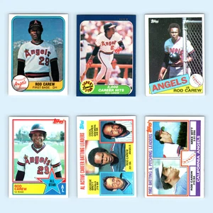Rod Carew Lot 6 Baseball Cards 1981 Fleer California Angels Set Collection MLB - Picture 1 of 8