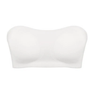 Women's Sexy Strapless Push Up Bra Removable Padded Seamless Ice Silk Top Women - Image 1 of 4