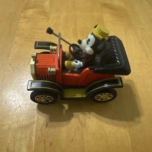 DISNEY Topolino Leva Avvolgibile Auto Masudaya Giocattolo Giapponese Vintage 1981 - Foto 1 di 6