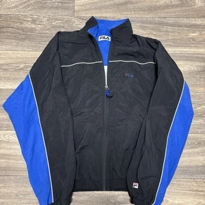 Fila Windbreaker Jacke Full Zip Blau Herren Größe L 90er Trainingsjacke - Bild 1 von 6