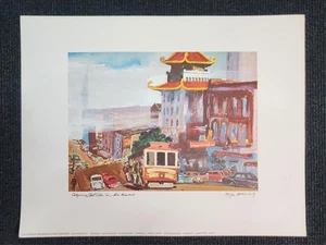 Nostalgic California St Cable Car San Francisco Art Print Floyd Hildebrand VTG - Picture 1 of 4