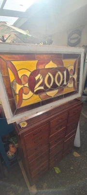  Vitral vintage travesaño ventana dirección 2001 Foto 1 de 4