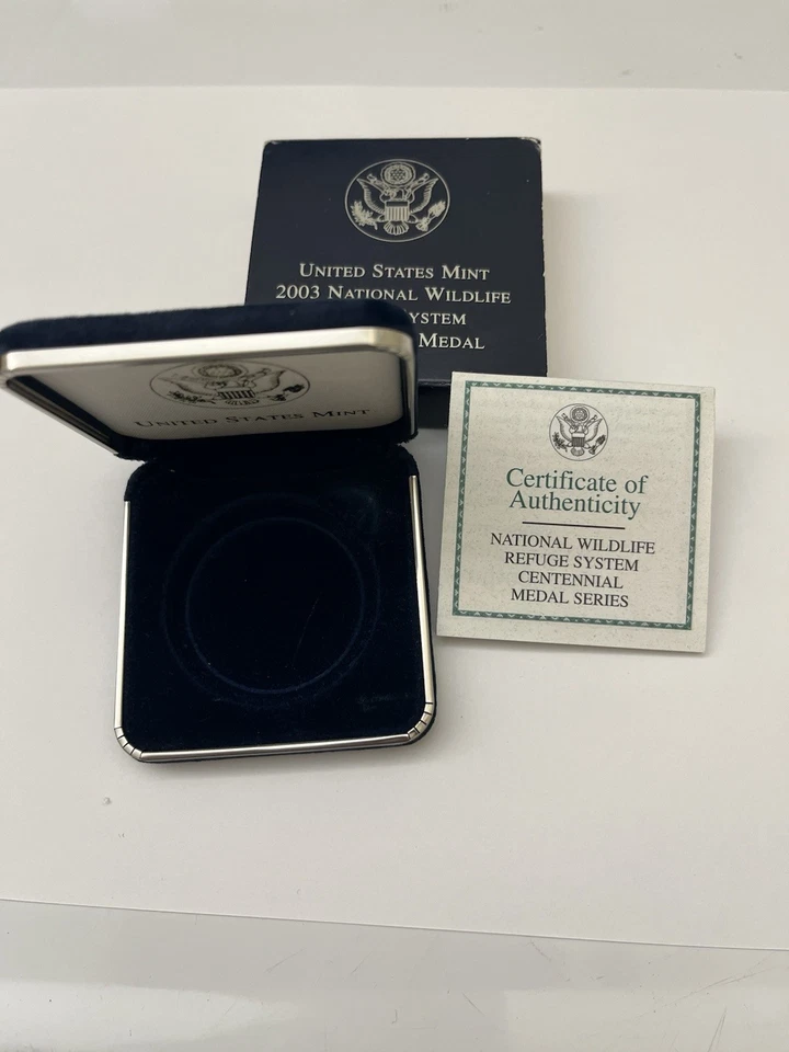 2003 P US Mint National Wildlife Refuge System Centennial Medal Box and COA ONLY - Image 1 of 4