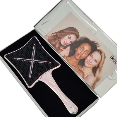 Escova de Cabelo Ikoo Paddle X Seca Manhattan Glam Metálica Rosa Estilo Desembaraçado NOVO - Imagem 1 de 4