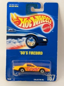 Vintage Hot Wheels 80's Firebird Blue Card #167 Orange Lightning Bolts 1:64 - Picture 1 of 6