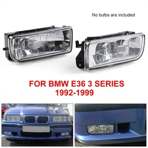 For BMW 92-98 E36 3 Series 2/4D Replacement Fog Lights Lamps Crystal Clear Lens - Picture 1 of 6