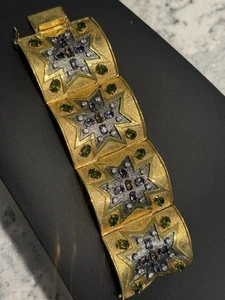 Tarin Thomas New York Armband mit Stein besetzt goldfarben Malteserkreuz 7 Zoll - Bild 1 von 11