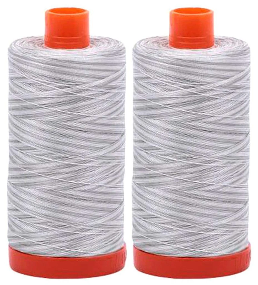 2-Pack - Aurifil 50WT - Silver Moon (4060) Variegated - Mako Cotton Thread - - Image 1 of 1
