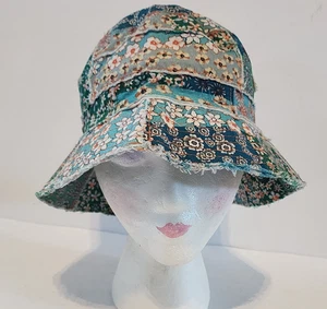 Fischerhut Cap Urban Outfitters Patchwork Boho ausgefranster Rand Calico UO-75 - Bild 1 von 9