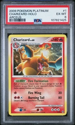 Pokemon TCG Charizard 1/99 Arceus Holo Rare PSA 6 - Image 1 of 2