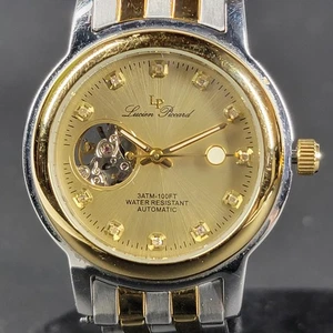 Lucien Piccard Automatic Watch 17mm Two Tone Diamond Markers Box Extra Link - Picture 1 of 16