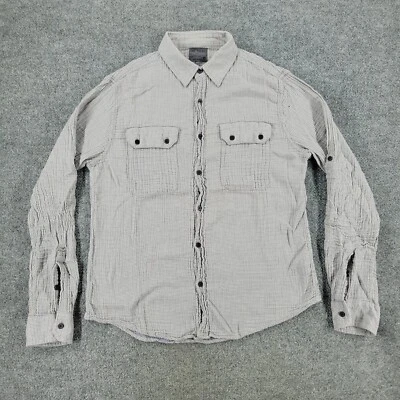 Camisa Joe's Jeans Botón Para Hombre Grande Gris Cuadros Manga Larga Bolsillo Adulto L Foto 1 de 4