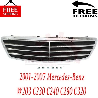 New Grille Chrome For 2001-2007 Mercedes-Benz W203 C230 C240 C280 C320 Foto 1 de 4