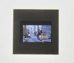 VINTAGE SAN FRANCISCO CABLE STREET CARS VAN NESS & MARKET ST. BAY BRIDGE 35 MM SLIDE - Bild 1 von 2