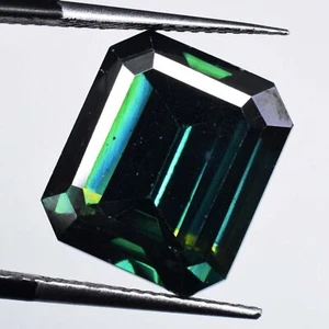 9.30 Ct Green Color VVS 13X11 MM Radiant Cut Loose Moissanite Dazzling Gemstone - Picture 1 of 4
