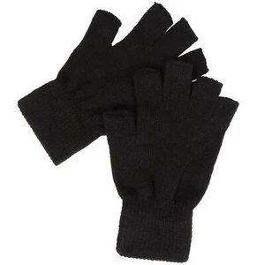 Thermo Herren Damen Jungen Frauen schwarz Halbfigur Magic Grip Gripper Handschuhe - Bild 1 von 1