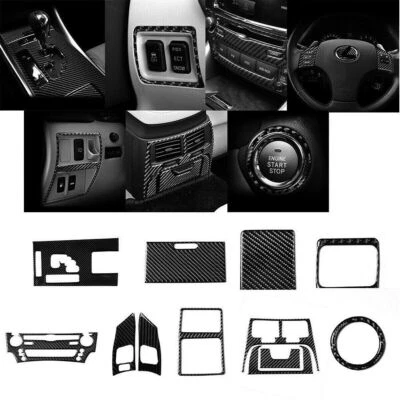 Juego completo de 12 molduras interiores de fibra de carbono para LEXUS IS250 IS350 2006-2012 Foto 1 de 4