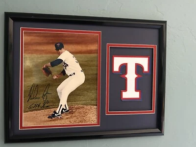 Nolan Ryan 12X16 Matted Autograph 8X10 Photo Rangers HOF K King Inscribe K - Image 1 of 4