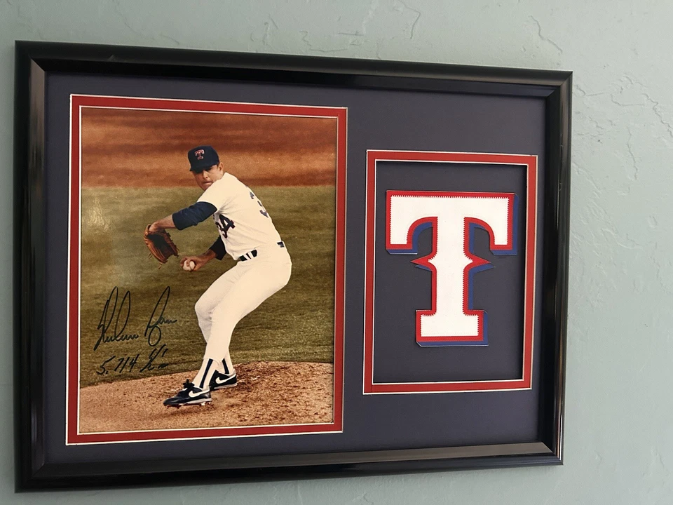 Nolan Ryan 12X16 Matted Autograph 8X10 Photo Rangers HOF K King Inscribe K - Image 1 of 4