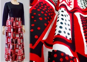 Maxi Abito Vintage anni '70 Lee Morton Mod Hippie Rosso a Polka Punti S M - Foto 1 di 6