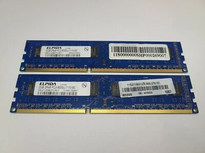 Elpida 4GB (2x2GB) DDR3 1066MHz Desktop Memory Ram | EBJ21UE8BDF0-AE-F | Tested! - Image 1 of 3