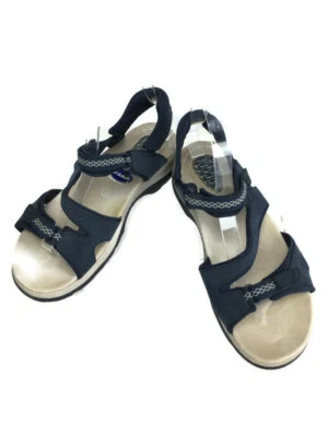 Sandalias deportivas Dr. Scholl’s de cuero azul marino Raychel para mujer 9 Air Pillo tiras  Foto 1 de 4
