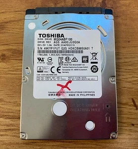 TOSHIBA 1TB 2.5" SATA HARD DRIVE MQ04ABF100 AGS AA00/JU0G0A HDKCB88S0A01 *AS IS* - Picture 1 of 5