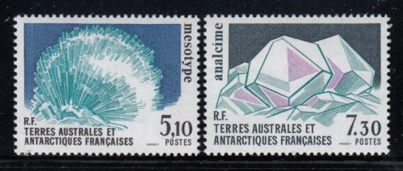 FRENCH SOUTHERN & ANTARCTIC TERRITORIES Mesotype & Analcime MNH set - Image 1 of 1