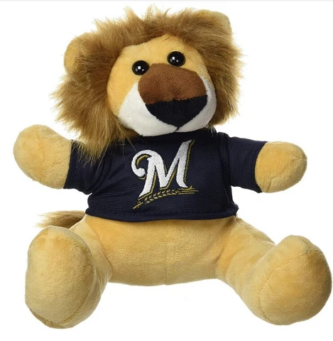 Milwaukee Brewers Lion Officially Licensed MLB Team Plush FOCO 7.5" Tall in Bag Cover