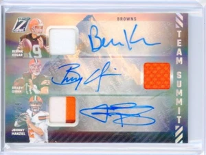 2023 Panini Zenith BERNIE KOSAR BRADY QUINN JOHNNY MANZIEL Jersey Auto Patch /25 - Picture 1 of 2