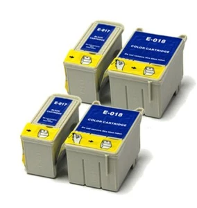2x Cartuchos de tinta negros y 2x compatibles con colores (no OEM) para reemplazar T017 / T018 - Imagen 1 de 1