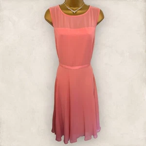 Vestido de Ocasión Hobbs Invitación Abigale Rosa Peonía Calce y Acampanado de Gasa Reino Unido 16 NUEVO - Imagen 1 de 6