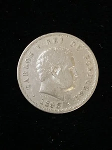 1898 Portugal, 500 Reis, Carlos I, Silbermünze (370) - Bild 1 von 2