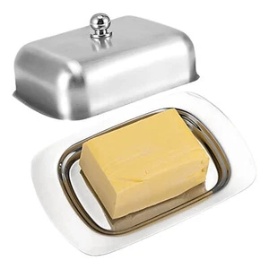 Butter Tray Stainless Steel Cheese Storage Box Butter Dish with Lid for Home - Picture 1 of 12