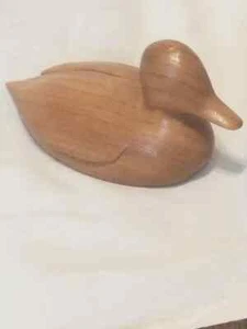 "Pato decorativo de madera tallado sólido rústico estilo granja 5 1/2""" - Imagen 1 de 6