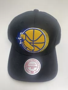 NBA GOLDEN STATE WARRIORS HAT CAP ADJUSTABLE SNAPBACK MITCHELL & NESS BLACK HWC - Picture 1 of 6