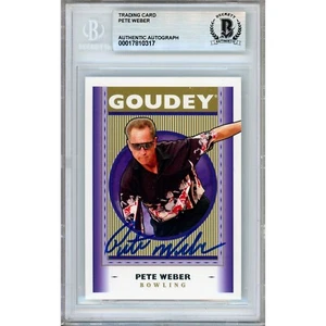 2019 UD Goodwin Champions Goudey #G48 Pete Weber Signed PBA Card AUTO Beckett - Picture 1 of 5