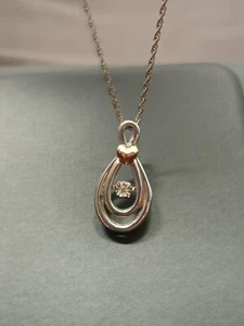 Kay Jewelers Kays 10k Rose Gold &Sterling Silver Diamond Rhythm Pendant necklace - Picture 1 of 12