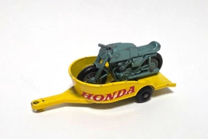 usato! Matchbox n.83 Honda Motor Cycle & Trailer moto + rimorchio giallo - Foto 1 di 2