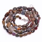 Natural Brown Ethiopian Opal Gemstone Fancy Smooth Beads 4X3 12X7mm Necklace 18"
