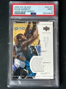 2003 Upper Deck Glass Game Gear GU Jersey Kevin Garnett #GG-KG PSA 9 MINT RARE - Bild 1 von 2