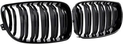 Front Kidney Grille Gloss Black for BMW 120i 128i 130i 135i E81 E82 E87 E88 - Image 1 of 4