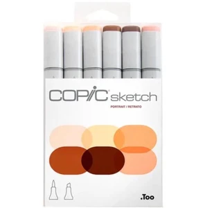Neu COPIC Sketch 6 Color Marker Set Portrait Töne E000, E00, E11, E15, E18, E93 - Bild 1 von 2