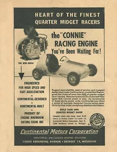 New! Vintage 1960 Continental Connie Racing Quarter 1/4 Midget Engine Ad - Picture 1 of 1
