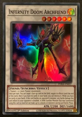 Infernity Doom Archfiend | PHRA-EN037 | Super Rare | 1st | Phantom Rage | YuGiOh - Image 1 of 3