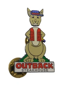 Outback Steakhouse Pin Kangaroo Bobble Head Restaurant Employee Server Flair - Picture 1 of 2