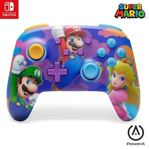 Power A Nintendo Switch Wireless Controller Super Mario Luigi Peach Color Splash - Picture 1 of 7