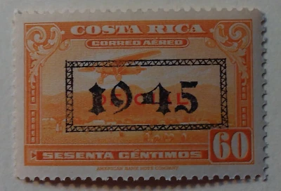 Costa Rica Airmail Stamp, 1945, sc#C111, Mint, NH, OG, VF/XF - Image 1 of 2