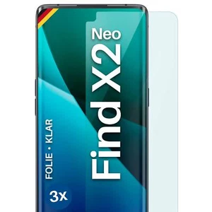3x Schutzfolie für Oppo Find X2 Neo Displayschutz Handyfolie flexibel kein Glas - Picture 1 of 8