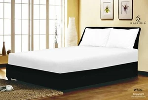 41CM EXTRA DEEP 100% Egyptian Cotton Plain White Fitted Sheet Single Bed Size - Bild 1 von 3